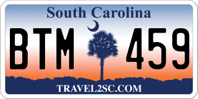 SC license plate BTM459