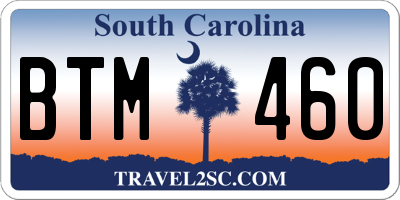 SC license plate BTM460
