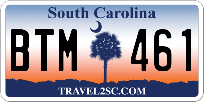 SC license plate BTM461