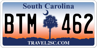 SC license plate BTM462
