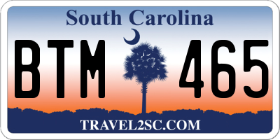SC license plate BTM465