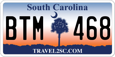 SC license plate BTM468