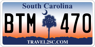 SC license plate BTM470