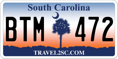 SC license plate BTM472