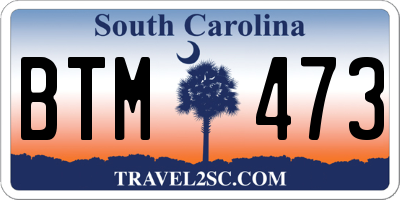 SC license plate BTM473