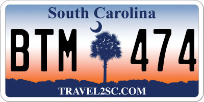 SC license plate BTM474