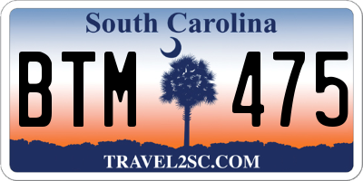 SC license plate BTM475