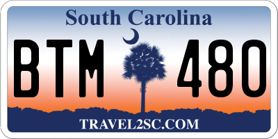 SC license plate BTM480