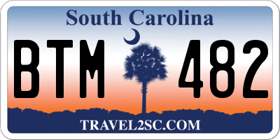 SC license plate BTM482