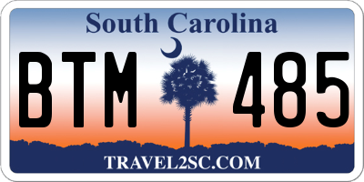 SC license plate BTM485