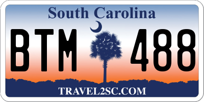 SC license plate BTM488
