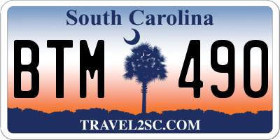 SC license plate BTM490