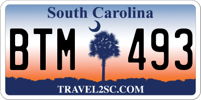 SC license plate BTM493