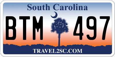 SC license plate BTM497