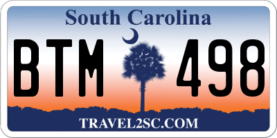 SC license plate BTM498