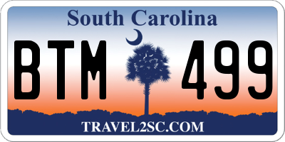 SC license plate BTM499