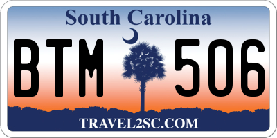 SC license plate BTM506
