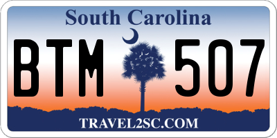 SC license plate BTM507