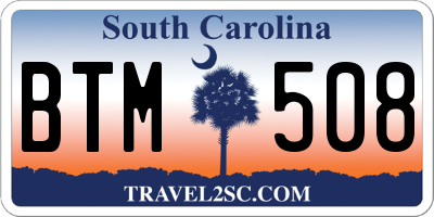 SC license plate BTM508