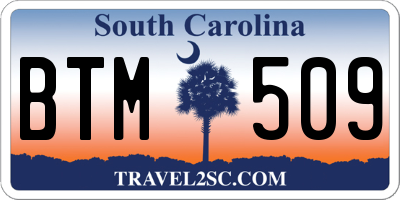 SC license plate BTM509