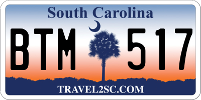 SC license plate BTM517