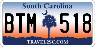 SC license plate BTM518