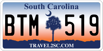 SC license plate BTM519