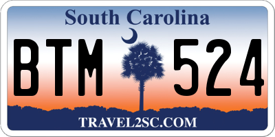 SC license plate BTM524