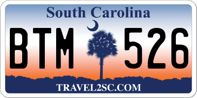 SC license plate BTM526