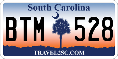 SC license plate BTM528