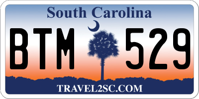SC license plate BTM529