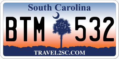 SC license plate BTM532