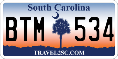 SC license plate BTM534