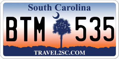 SC license plate BTM535