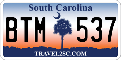 SC license plate BTM537