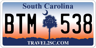 SC license plate BTM538