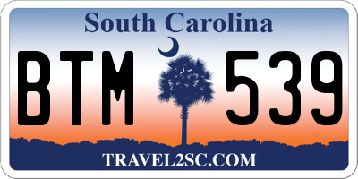 SC license plate BTM539