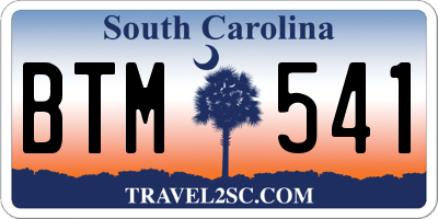 SC license plate BTM541