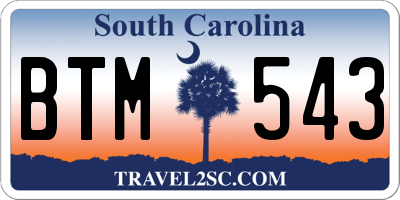 SC license plate BTM543