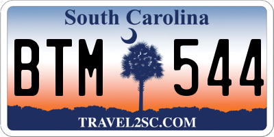 SC license plate BTM544