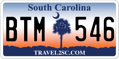 SC license plate BTM546