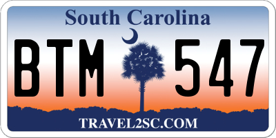 SC license plate BTM547