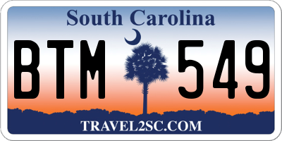 SC license plate BTM549