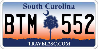 SC license plate BTM552