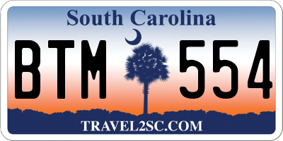 SC license plate BTM554