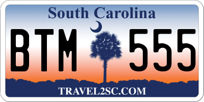 SC license plate BTM555
