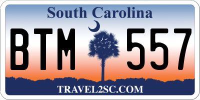 SC license plate BTM557