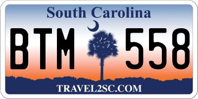 SC license plate BTM558