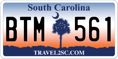 SC license plate BTM561