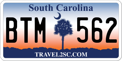 SC license plate BTM562
